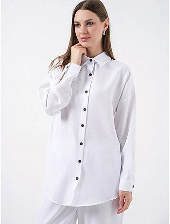 Set coordinato in misto lino con camicia a maniche lunghe e pantaloni bdart