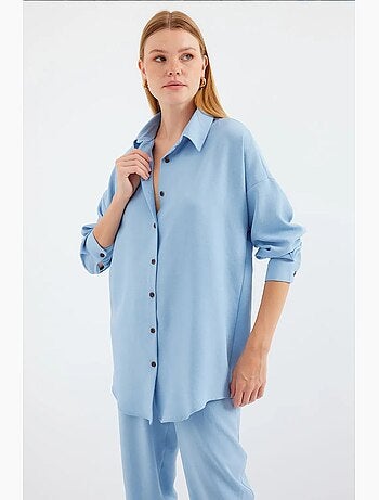 Set coordinato in misto lino con camicia a maniche lunghe e pantaloni bdart