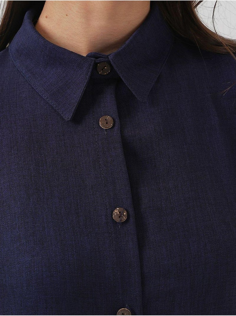 Set coordinato in misto lino con camicia a maniche lunghe e pantaloni bdart Blu marino - Kiabi