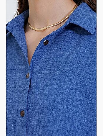 Set coordinato in misto lino con camicia a maniche lunghe e pantaloni bdart