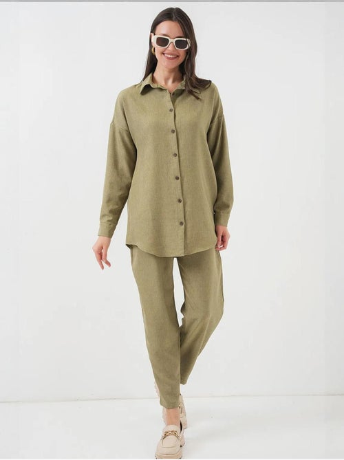 Set coordinato in misto lino con camicia a maniche lunghe e pantaloni bdart - Kiabi Set coordinato in misto lino con camicia a maniche lunghe e pantaloni bdart - Kiabi