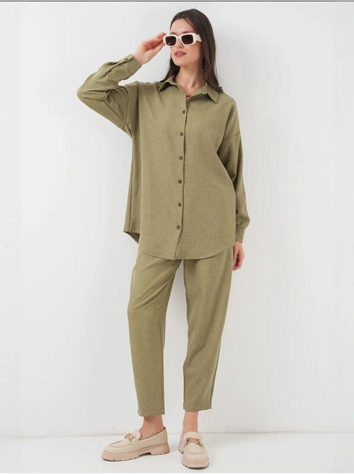 Set coordinato in misto lino con camicia a maniche lunghe e pantaloni bdart - Kiabi Set coordinato in misto lino con camicia a maniche lunghe e pantaloni bdart - Kiabi
