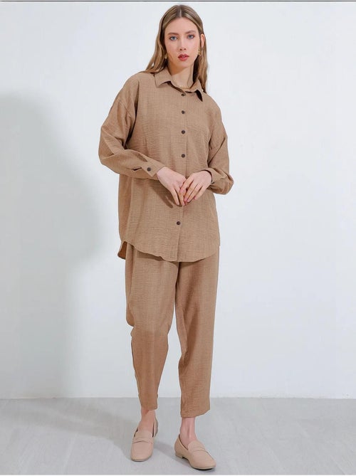 Set coordinato in misto lino con camicia a maniche lunghe e pantaloni bdart - Kiabi Set coordinato in misto lino con camicia a maniche lunghe e pantaloni bdart - Kiabi