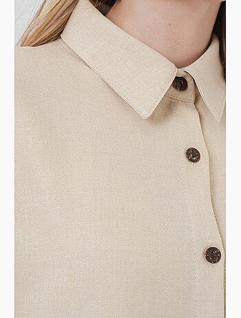 Set coordinato in misto lino con camicia a maniche lunghe e pantaloni bdart