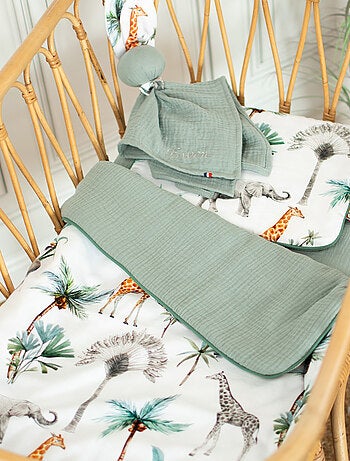 Set coperta e cuscino per culla o navicella safari | sevira kids | sevira kids
