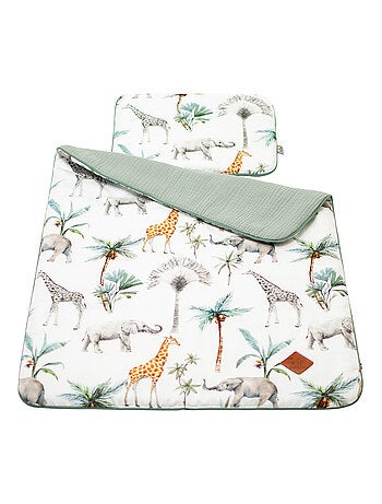 Set coperta e cuscino per culla o navicella safari | sevira kids | sevira kids