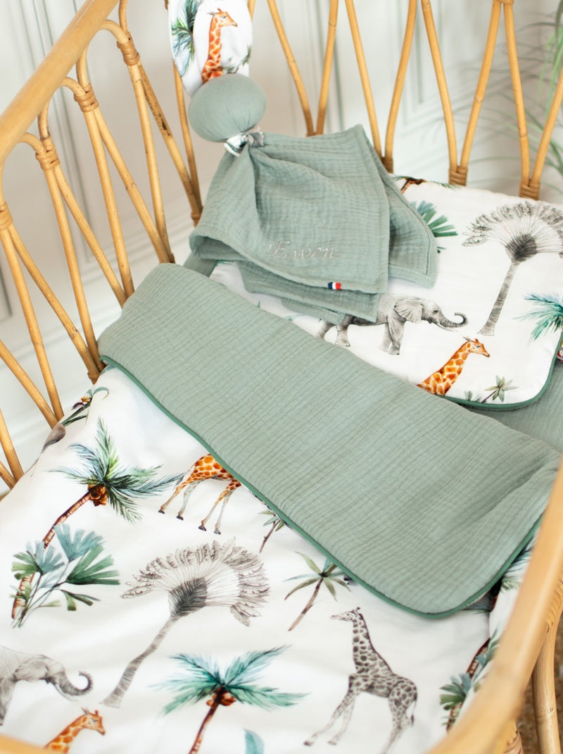 Set coperta e cuscino per culla o navicella safari | sevira kids | sevira kids Verde acqua - Kiabi