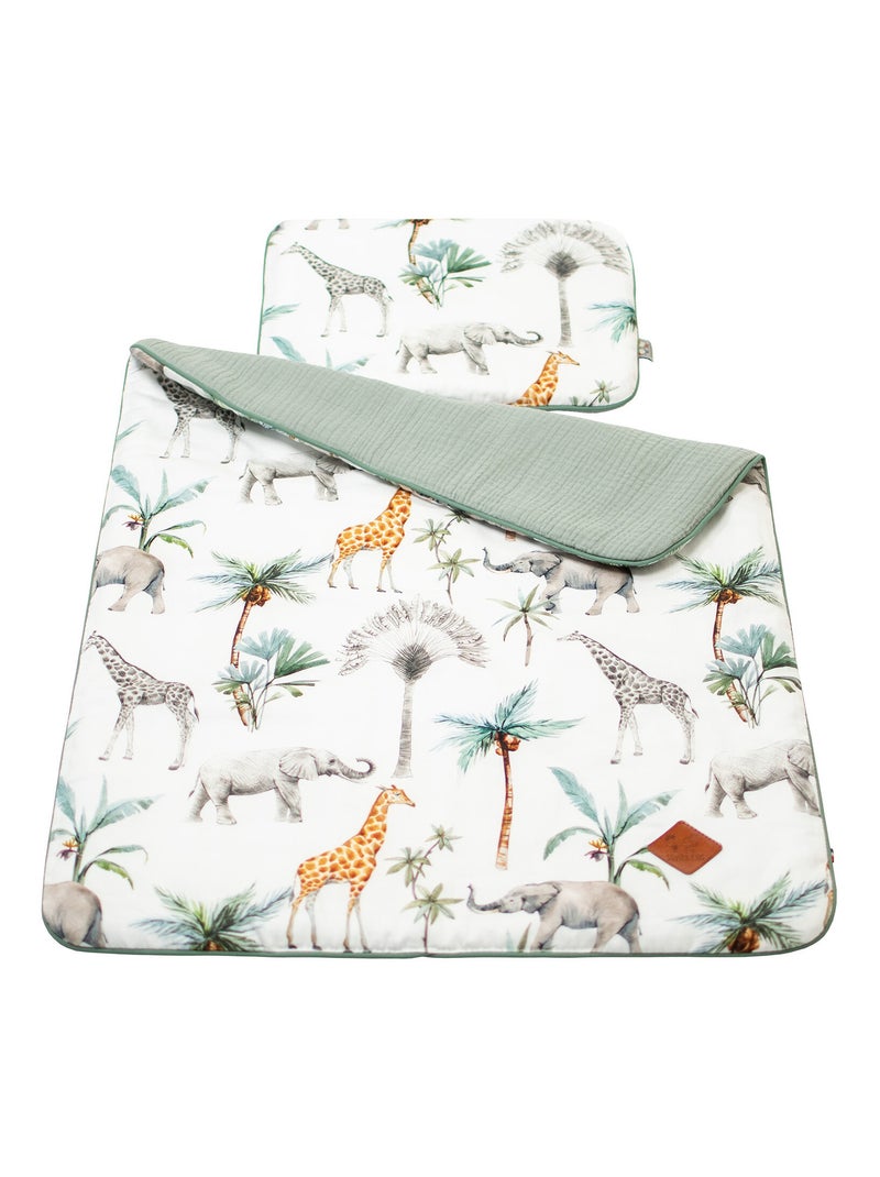 Set coperta e cuscino per culla o navicella safari | sevira kids | sevira kids Verde acqua - Kiabi