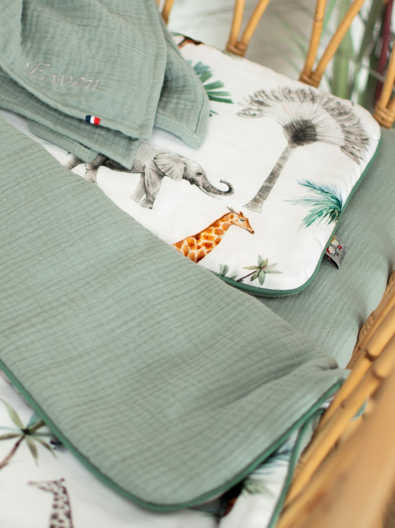 Set coperta e cuscino per culla o navicella safari | sevira kids | sevira kids Verde acqua - Kiabi