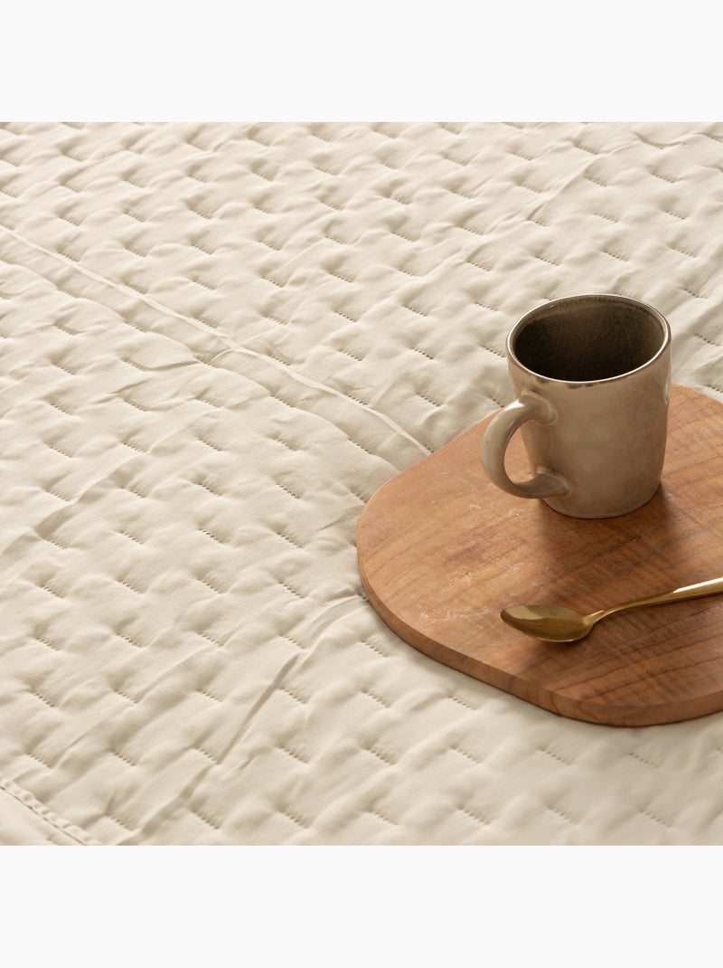 Set copriletto tinta unita trapuntato con federa. Beige - Kiabi