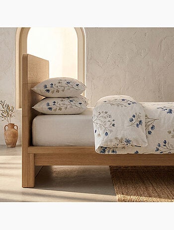 Set copripiumino 100% cotone a fiori, include federa per cuscino - Gamusi