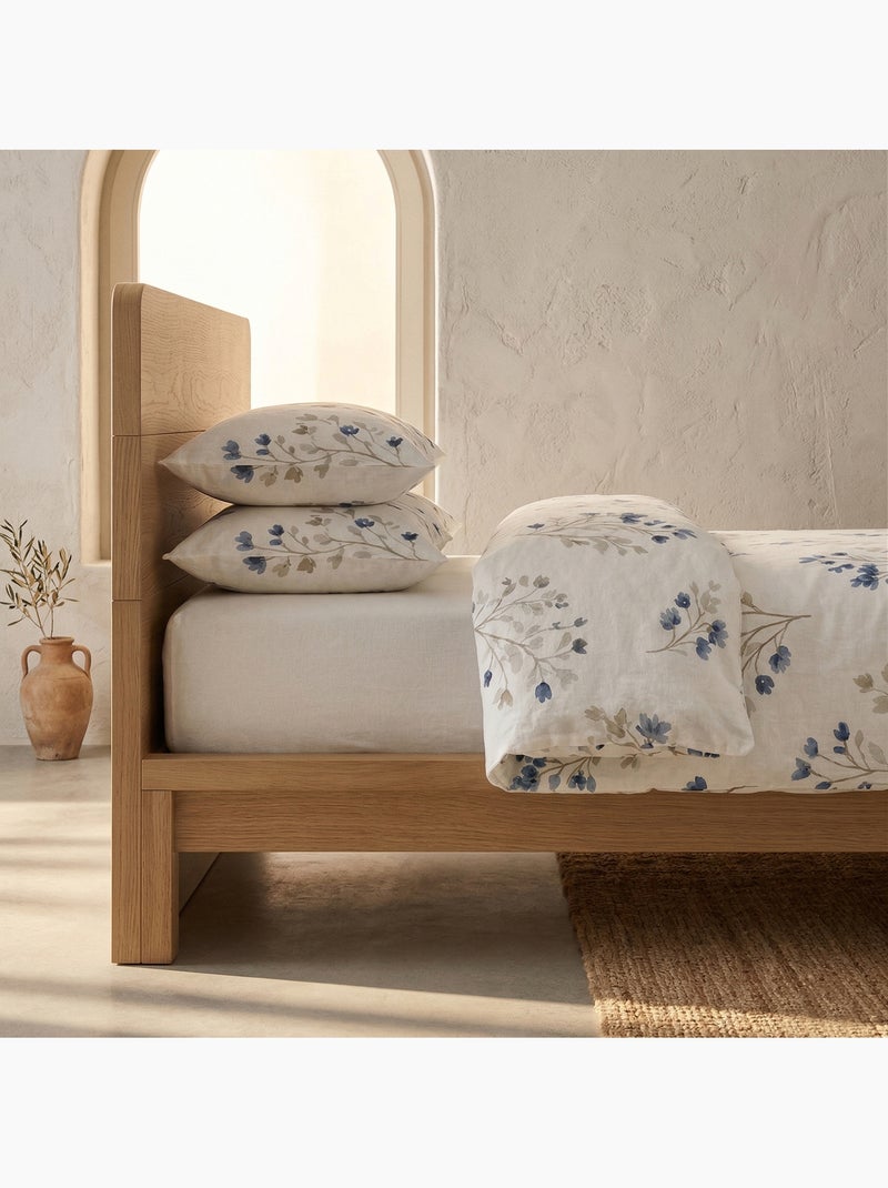 Set copripiumino 100% cotone a fiori, include federa per cuscino - Gamusi Bianco - Kiabi