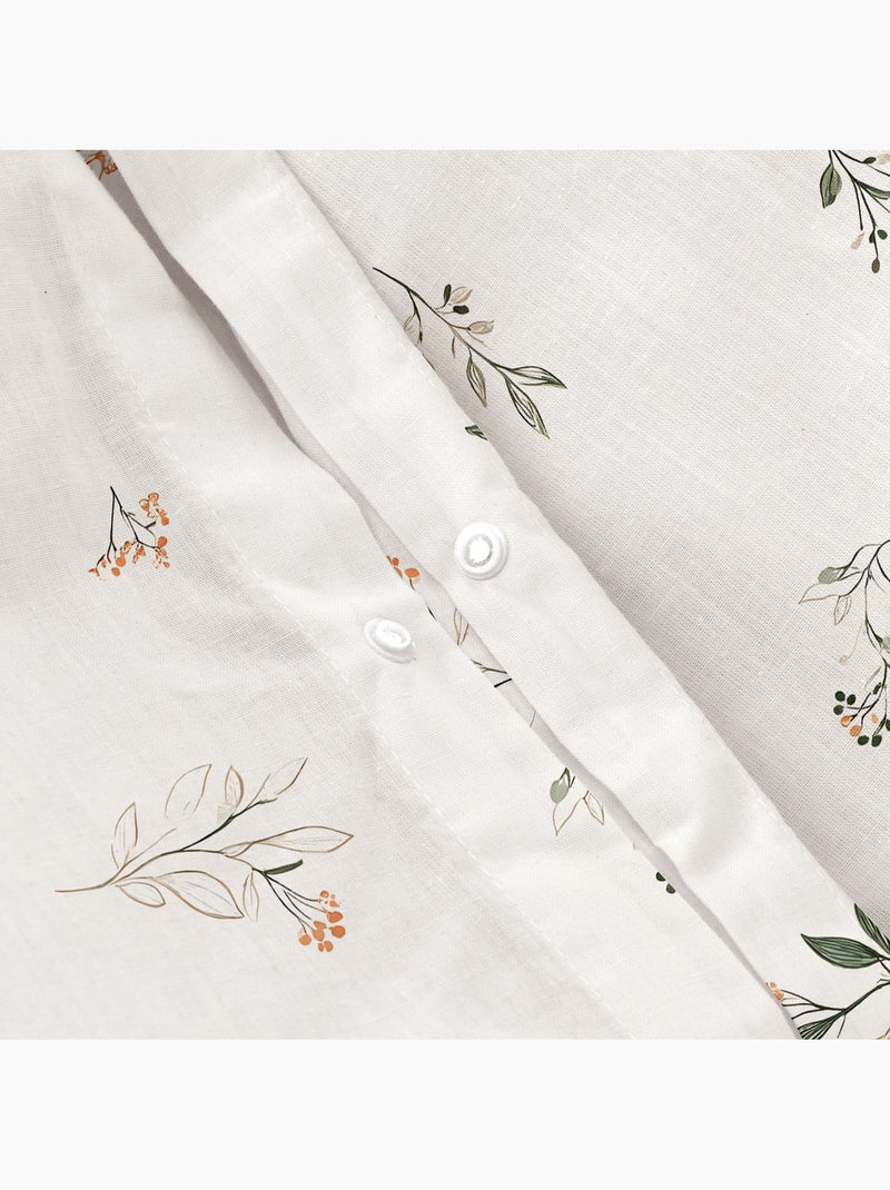 Set copripiumino 100% cotone a fiori, include federa per cuscino - Gamusi Bianco - Kiabi