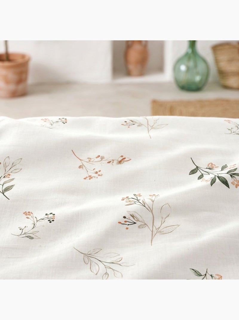 Set copripiumino 100% cotone a fiori, include federa per cuscino - Gamusi Bianco - Kiabi