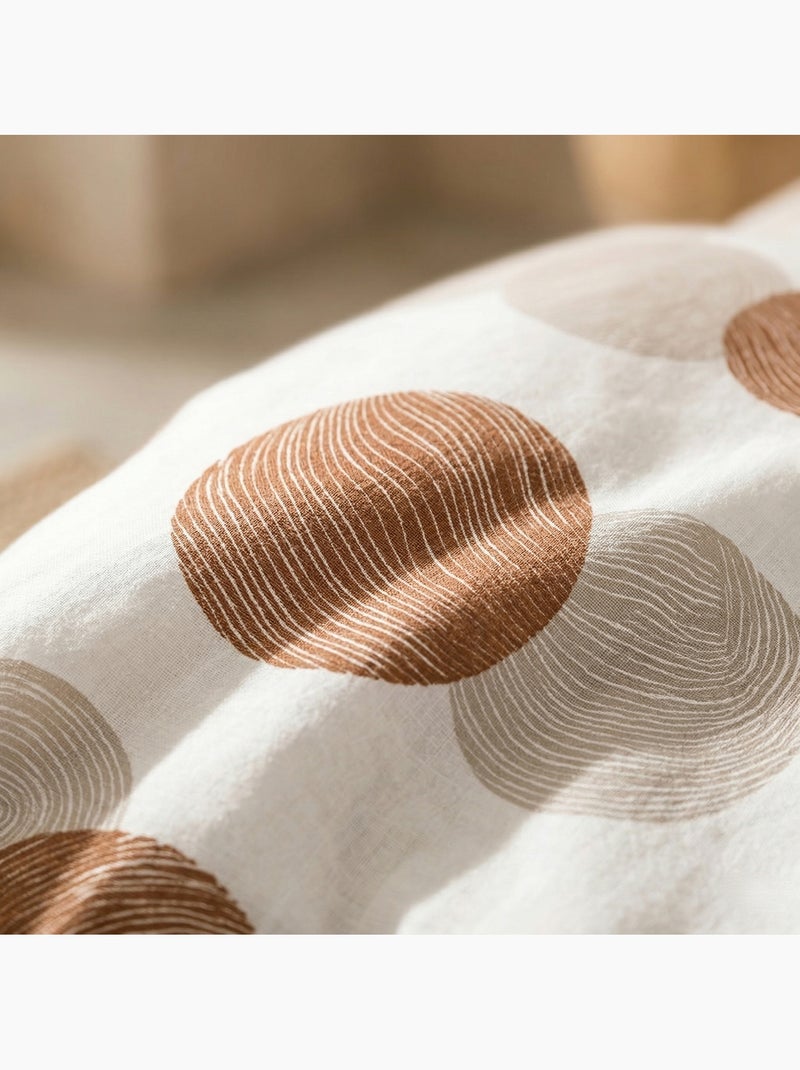 Set copripiumino 100% cotone a pois, include federa per cuscino - Gamusi Marrone - Kiabi