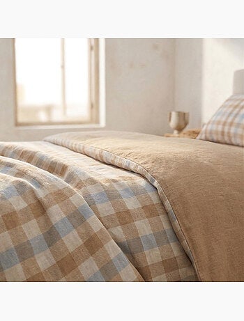 Set copripiumino 100% cotone a quadretti vichy, include federa per cuscino - Gamusi