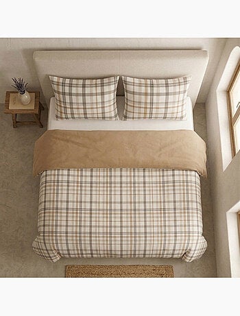 Set copripiumino 100% cotone a quadretti vichy, include federa per cuscino - Gamusi