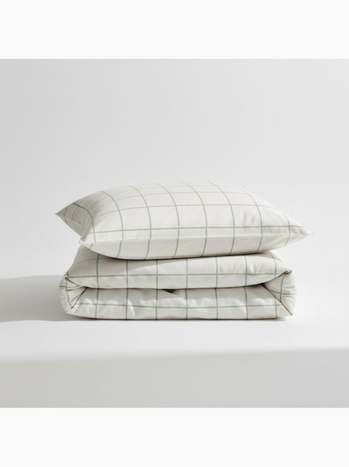 Set copripiumino 100% cotone a quadri con federa/e, chiusura a pressione - gamusi. - Kiabi