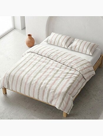 Set copripiumino 100% cotone a righe con federa/e, chiusura a pressione - gamusi.