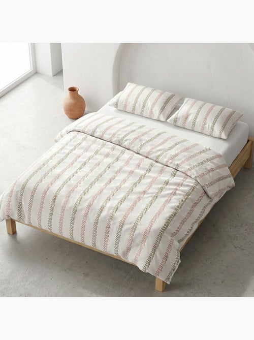 Set copripiumino 100% cotone a righe con federa/e, chiusura a pressione - gamusi. - Kiabi Set copripiumino 100% cotone a righe con federa/e, chiusura a pressione - gamusi. - Kiabi