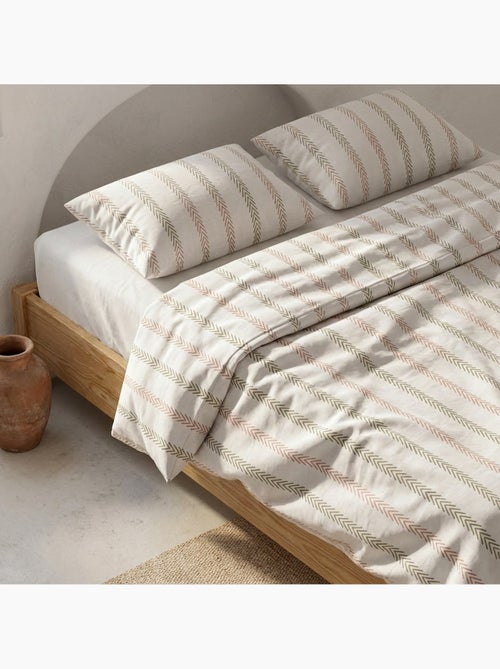 Set copripiumino 100% cotone a righe con federa/e, chiusura a pressione - gamusi. - Kiabi Set copripiumino 100% cotone a righe con federa/e, chiusura a pressione - gamusi. - Kiabi