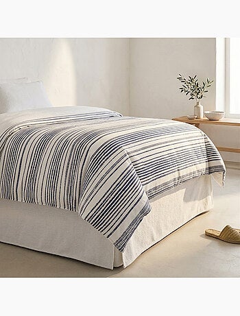 Set copripiumino 100% cotone a righe, include federa per cuscino - Gamusi