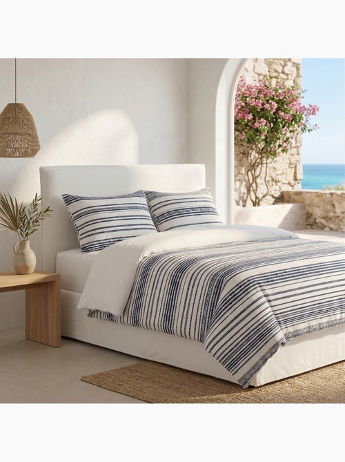 Set copripiumino 100% cotone a righe, include federa per cuscino - Gamusi - Kiabi Set copripiumino 100% cotone a righe, include federa per cuscino - Gamusi - Kiabi