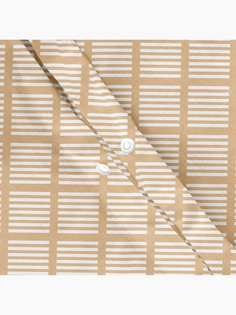 Set copripiumino 100% cotone a rombi con federa/e, chiusura a pressione - gamusi. Beige - Kiabi