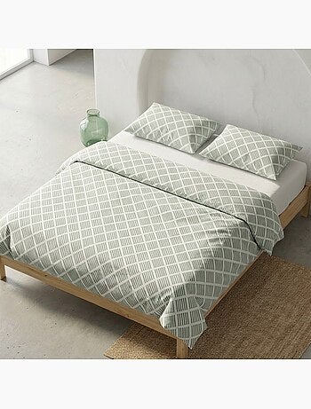 Set copripiumino 100% cotone a rombi con federa/e, chiusura a pressione - gamusi.