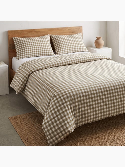 Set copripiumino 100% cotone con federa/e, quadretti vichy, verde - gamusi. - Kiabi
