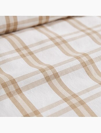 Set copripiumino 100% cotone con federa/e, quadri finestra, beige - gamusi.