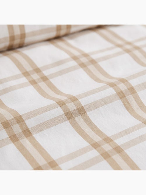 Set copripiumino 100% cotone con federa/e, quadri finestra, beige - gamusi. - Kiabi