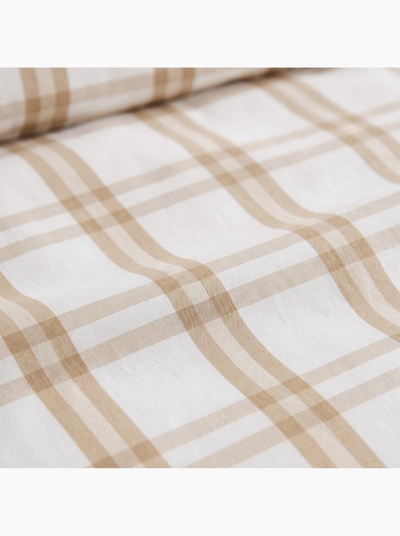 Set copripiumino 100% cotone con federa/e, quadri finestra, beige - gamusi. Beige - Kiabi