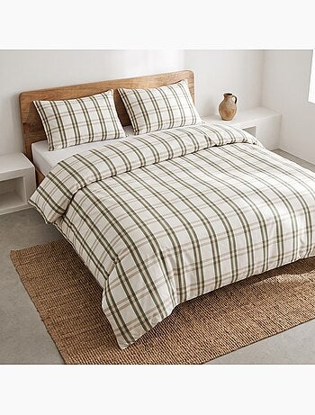 Set copripiumino 100% cotone con federa/e, quadri finestra, beige - gamusi.
