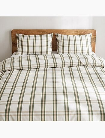 Set copripiumino 100% cotone con federa/e, quadri finestra, beige - gamusi.