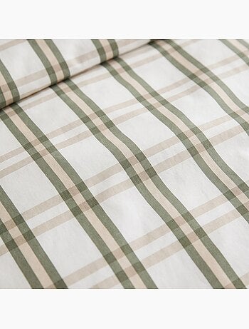 Set copripiumino 100% cotone con federa/e, quadri finestra, beige - gamusi.