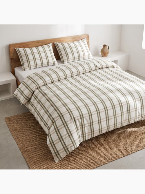 Set copripiumino 100% cotone con federa/e, quadri finestra, beige - gamusi. - Kiabi