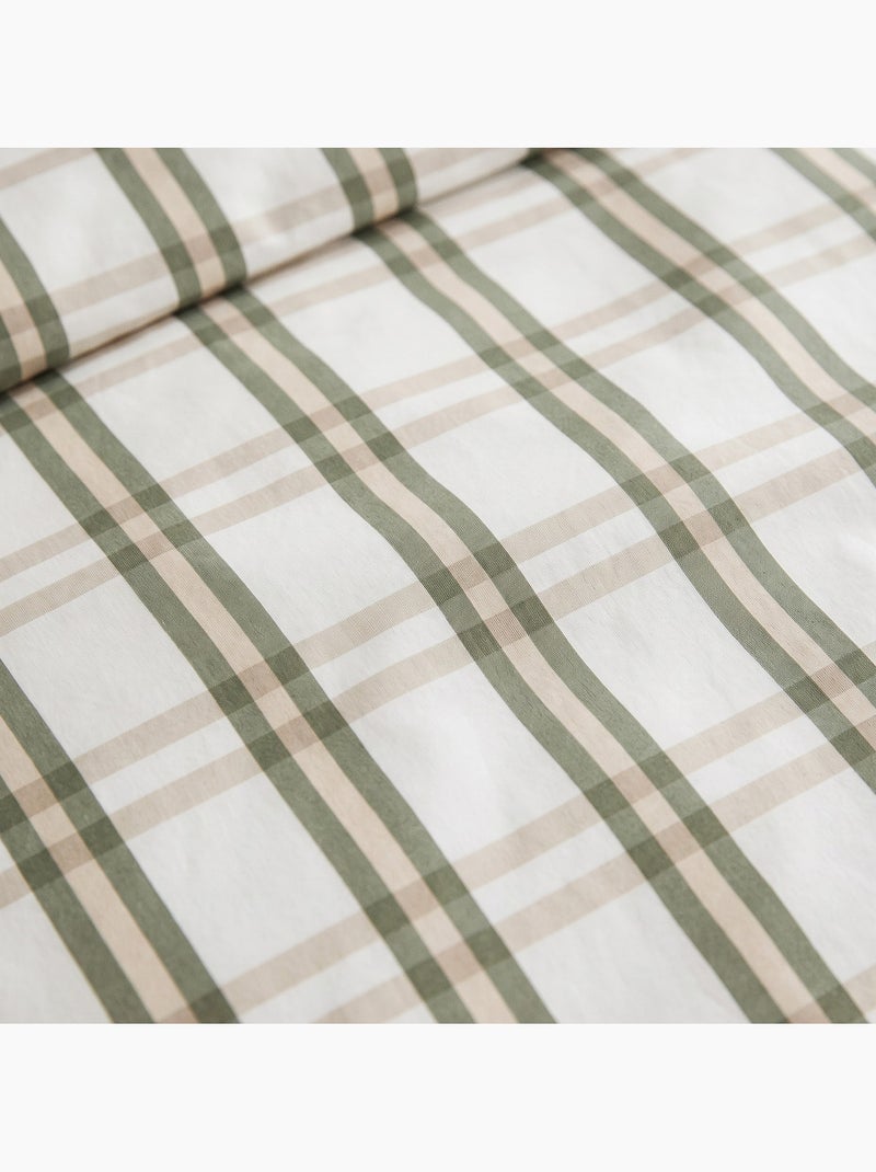 Set copripiumino 100% cotone con federa/e, quadri finestra, beige - gamusi. Verde - Kiabi
