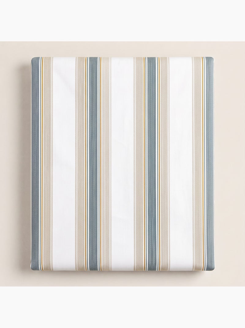 Set copripiumino 100% cotone con federa/e, righe larghe - gamusi. Beige - Kiabi