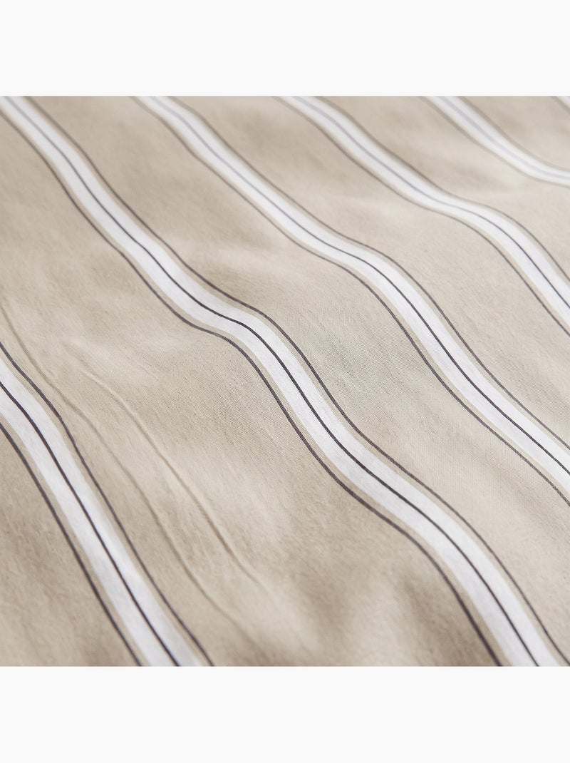 Set copripiumino 100% cotone con federa/e, righe larghe - gamusi. Beige - Kiabi