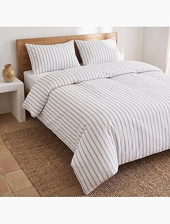 Set copripiumino 100% cotone con federa/e, righe sottili - gamusi.