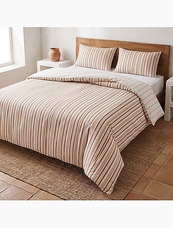 Set copripiumino 100% cotone con federa/e, righe sottili - gamusi.