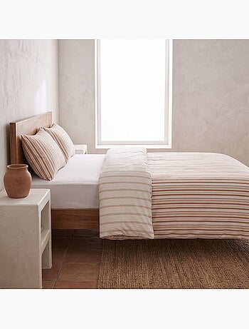 Set copripiumino 100% cotone con federa/e, righe sottili - gamusi.