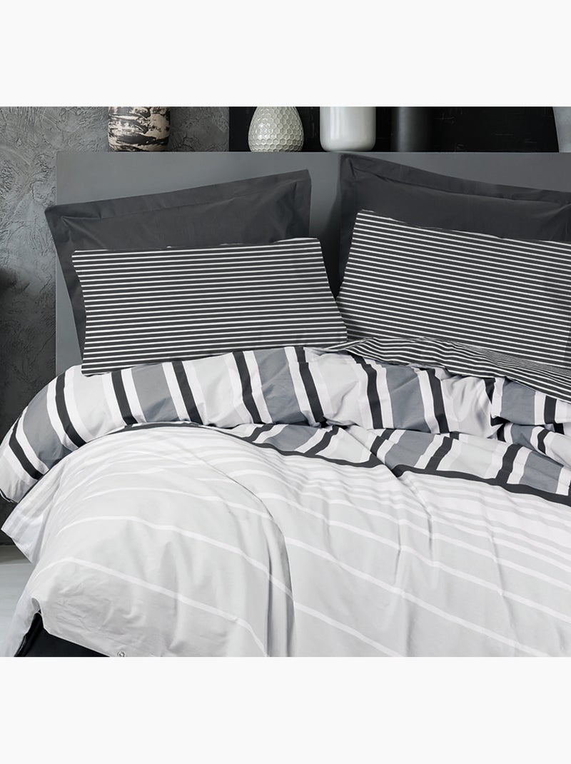 Set copripiumino, 100% cotone Grigio - Kiabi