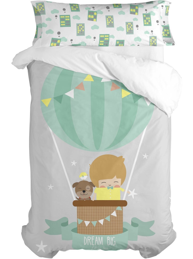 Set copripiumino 2 pezzi Air balloon "Happyfriday" Multicolore - Kiabi