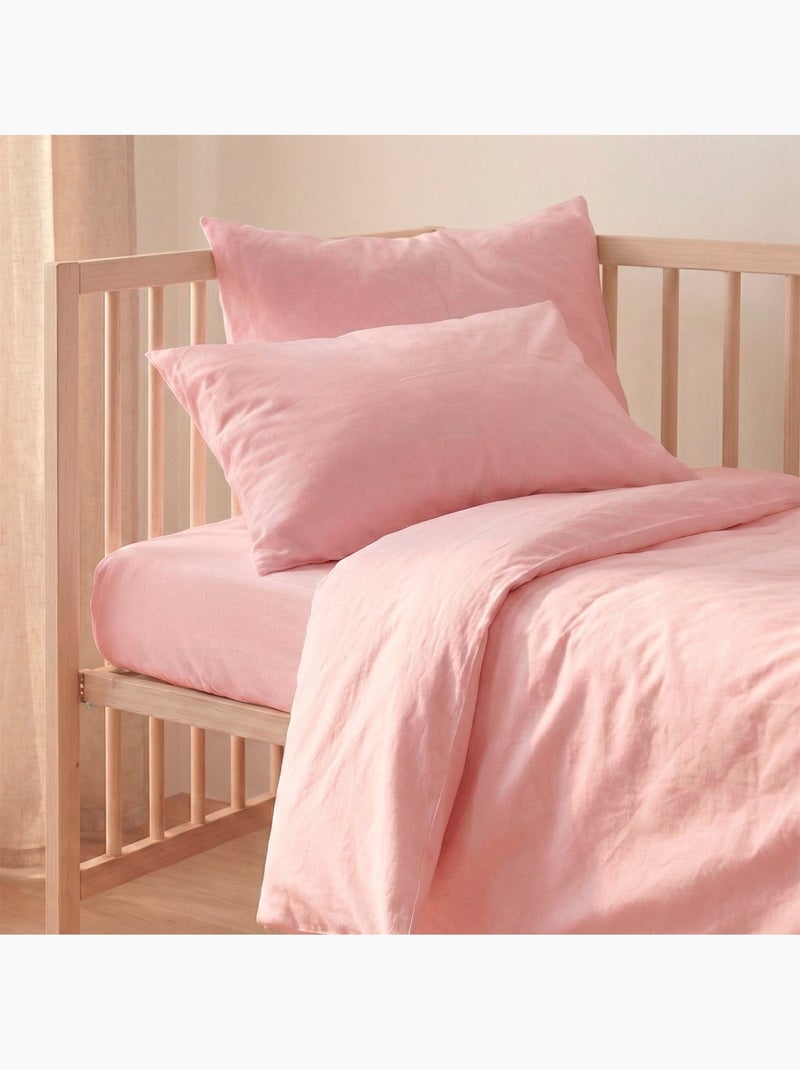 Set copripiumino 2 pezzi Basic "Happyfriday" Rosa pallido - Kiabi