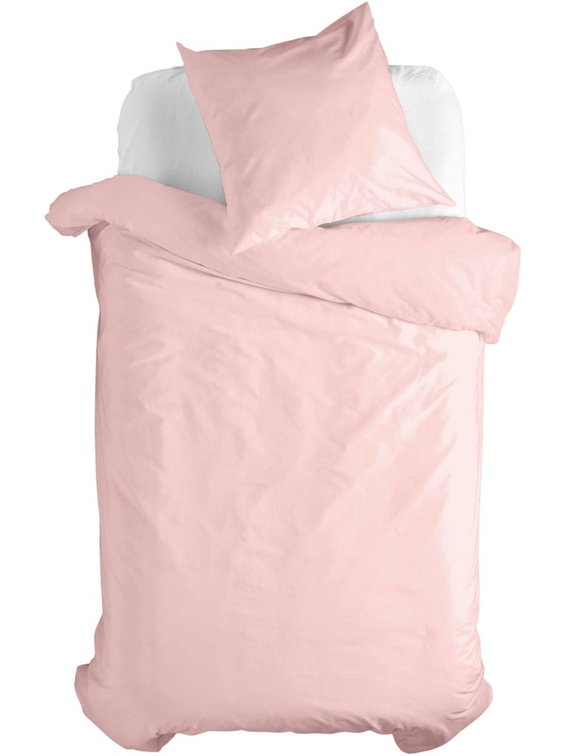 Set copripiumino 2 pezzi Basic "Happyfriday" Rosa pallido - Kiabi