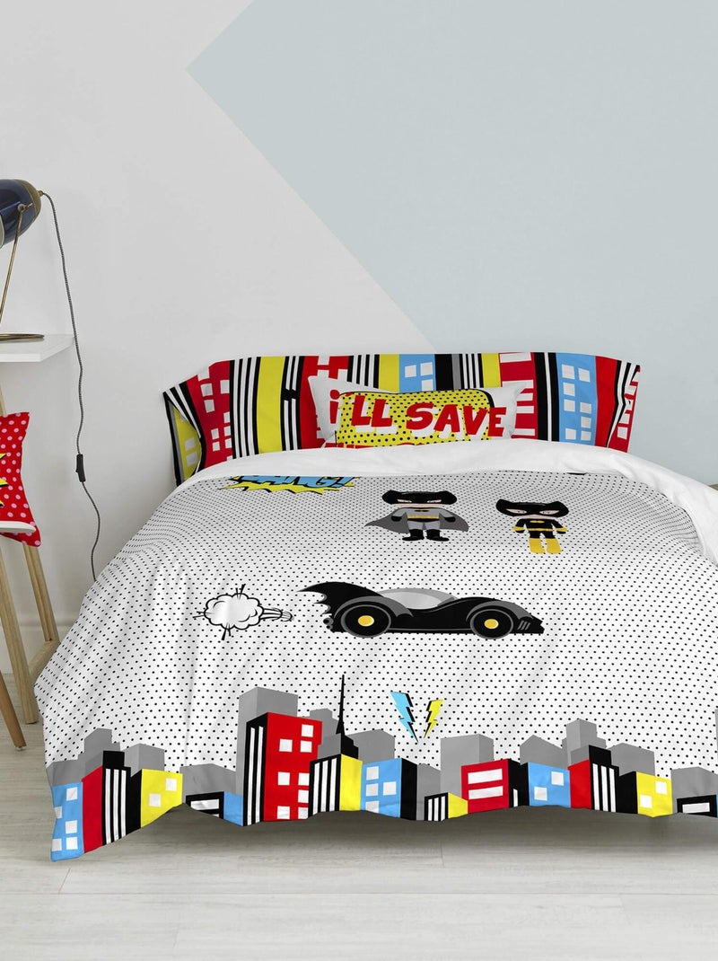 Set copripiumino 2 pezzi Bat "Happyfriday" Bianco - Kiabi