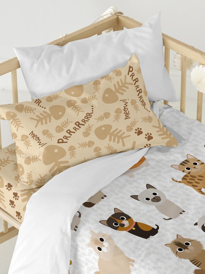 Set copripiumino 2 pezzi Cats "Happyfriday" Bianco - Kiabi