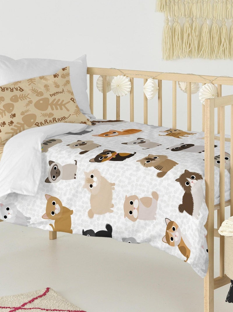 Set copripiumino 2 pezzi Cats "Happyfriday" Bianco - Kiabi